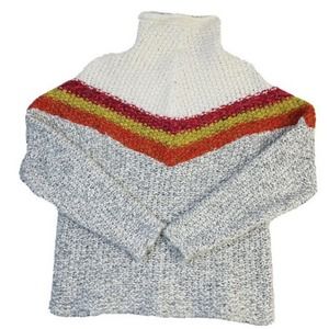Free People Womens XS Turn Around Color Block Chunky Turtleneck Sweater